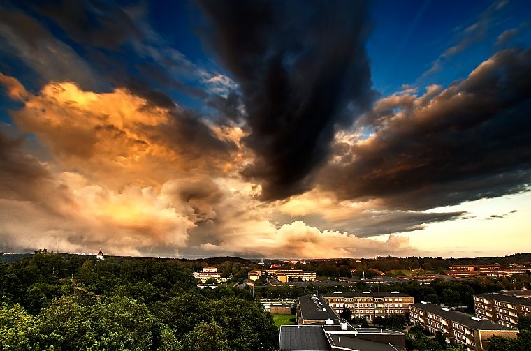 clouds, HDR photography, skyscapes, cities - desktop wallpaper