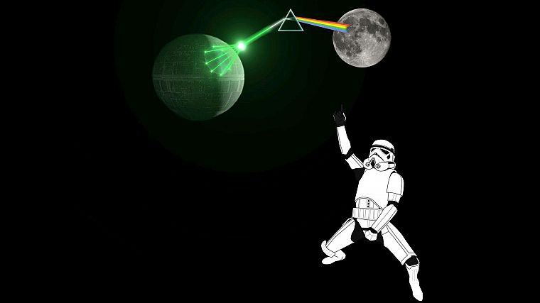 Star Wars, Pink Floyd, stormtroopers, Moon - desktop wallpaper