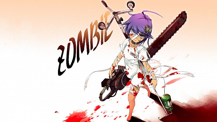 chainsaw, Night of the Living Dead, anime, original characters - desktop wallpaper