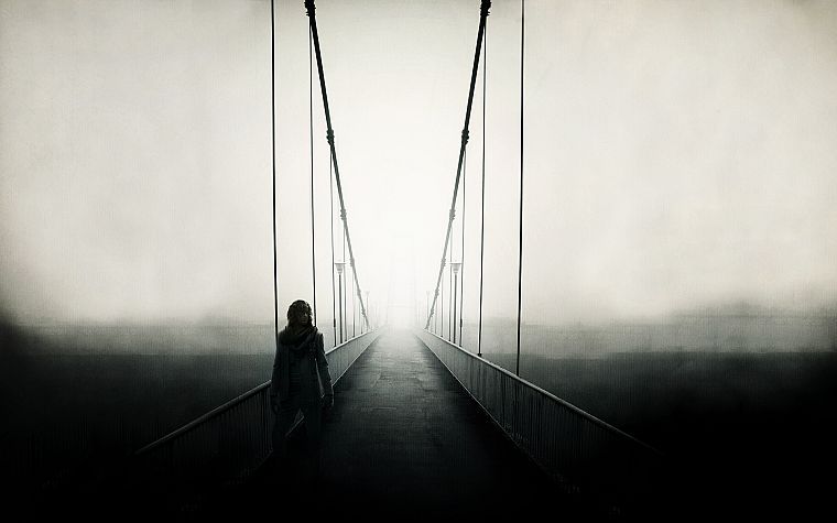 fog, mist, bridges - desktop wallpaper