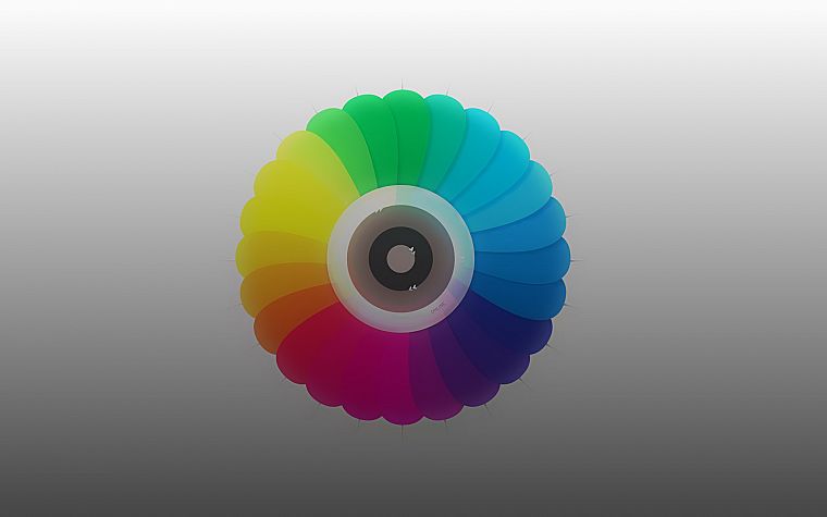 multicolor, vectors, gray background, color spectrum - desktop wallpaper