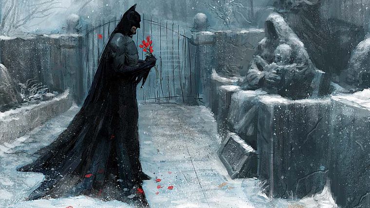 Batman, cemetery - desktop wallpaper