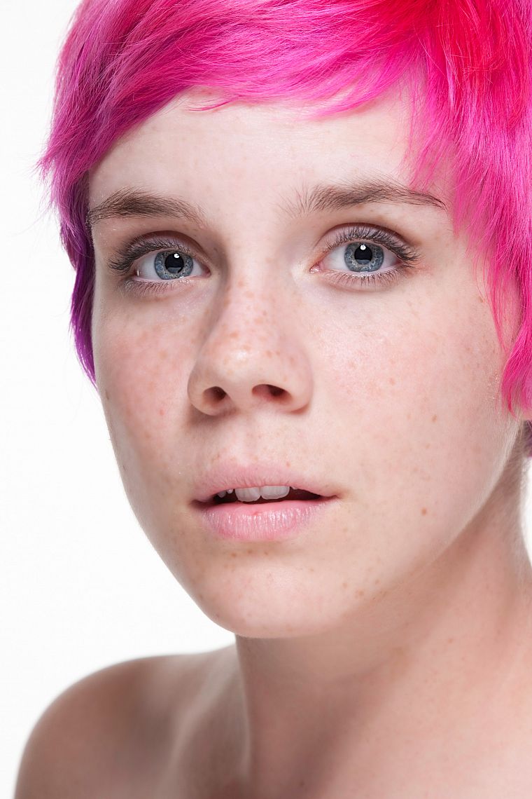 freckles, Emily, pink hair - desktop wallpaper