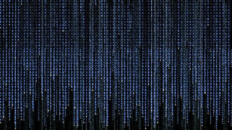 blue, The Matrix, code - desktop wallpaper