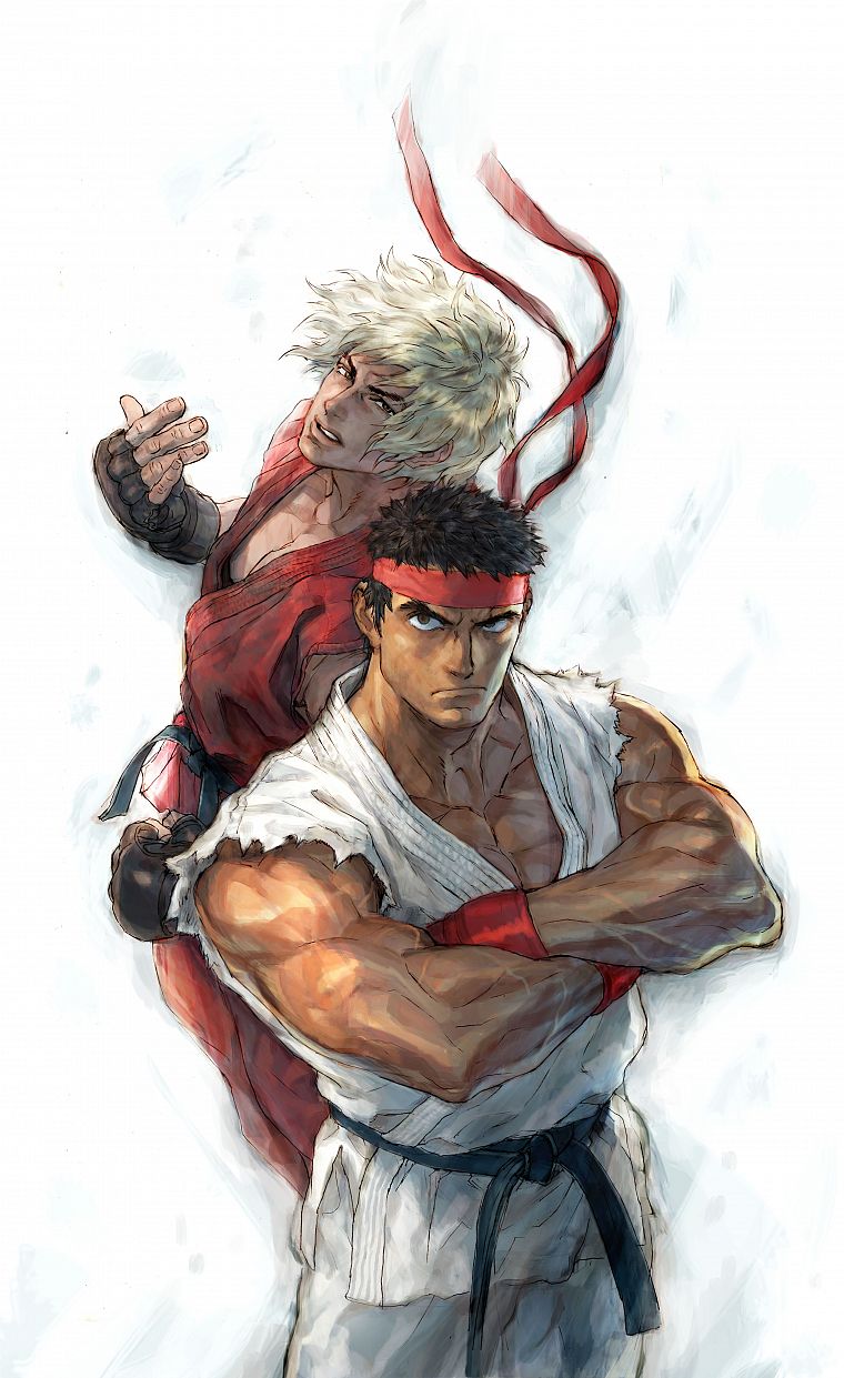 Street Fighter, Ryu, Ken, soft shading - desktop wallpaper