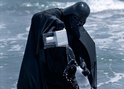 water, Star Wars, WTF, Darth Vader, beaches - random desktop wallpaper
