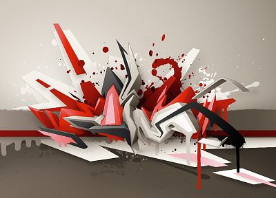 abstract, graffiti, street art, 3D art, daim - duplicate desktop wallpaper