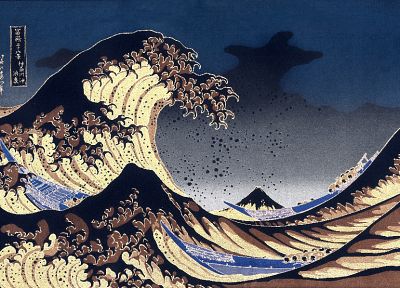 Japan, paintings, waves, boats, vehicles, The Great Wave off Kanagawa, Katsushika Hokusai, sea - random desktop wallpaper