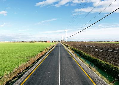 fields, roads - random desktop wallpaper