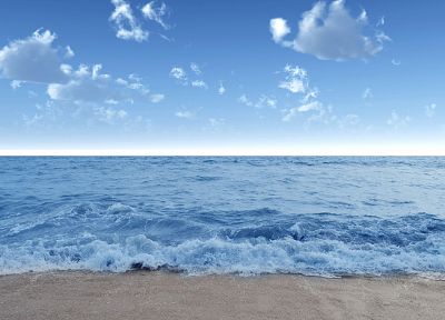 water, clouds, nature, coast, sea, beaches - desktop wallpaper