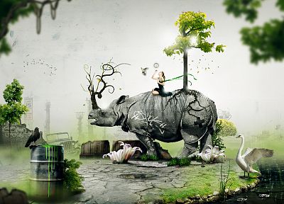 nature, trees, animals, Desktopography - random desktop wallpaper