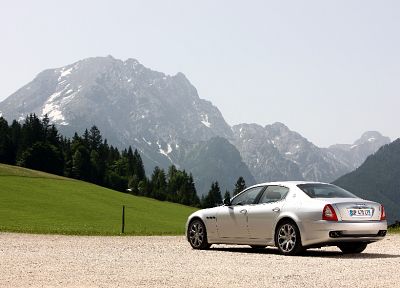 cars, vehicles, Maserati Quattroporte, rear angle view - random desktop wallpaper
