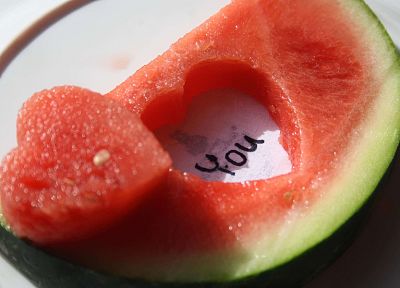 love, fruits, watermelons, hearts, creativity - duplicate desktop wallpaper