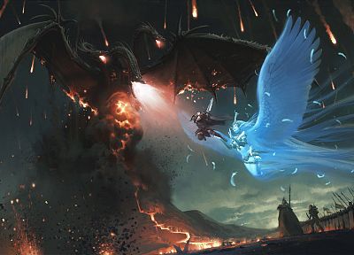 angels, dragons, battles - random desktop wallpaper