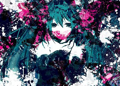 abstract, Vocaloid, Hatsune Miku - duplicate desktop wallpaper