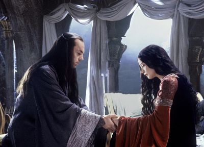 Liv Tyler, The Lord of the Rings, elves, Hugo Weaving, Arwen Undomiel, Elrond, Rivendell - desktop wallpaper