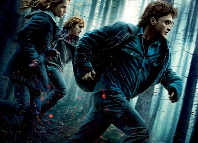 Emma Watson, Harry Potter, Harry Potter and the Deathly Hallows, Daniel Radcliffe, Rupert Grint, Hermione Granger, movie posters, Ron Weasley - desktop wallpaper