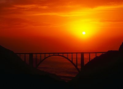 sunset, bridges - random desktop wallpaper