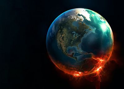 fire, Earth - duplicate desktop wallpaper