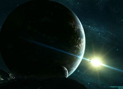 Sun, outer space, stars, galaxies, planets - related desktop wallpaper