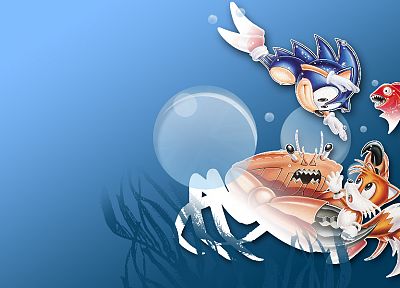 Sonic the Hedgehog, tails, alternative art - duplicate desktop wallpaper