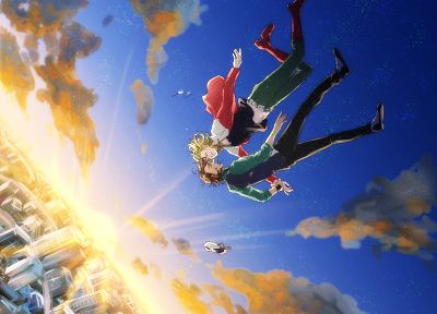 artwork, anime boys, Tiger And Bunny, falling, shounen-ai - desktop wallpaper