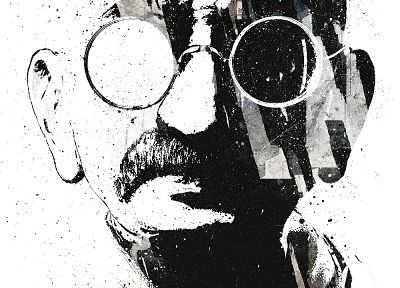 artistic, grunge, Gandhi, Alex Cherry - random desktop wallpaper