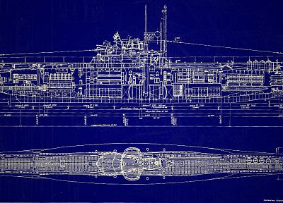 submarine, blueprints, navy, schematic - random desktop wallpaper