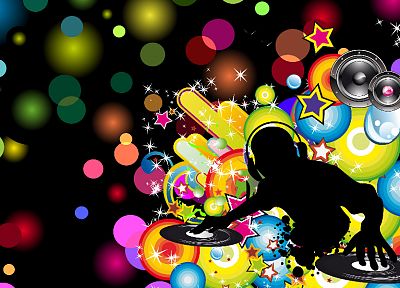 abstract, music, multicolor, DJ - desktop wallpaper