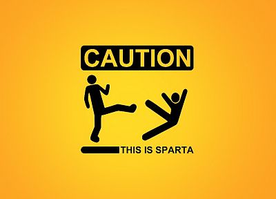 Sparta, funny, warning, caution, stick figures, awesomeness - related desktop wallpaper