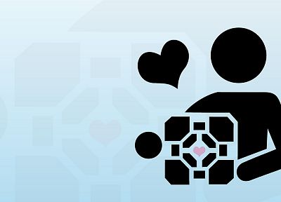 Portal, Companion Cube - random desktop wallpaper