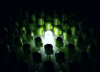 green, dark, army, robots, Android, techno, glowing - random desktop wallpaper