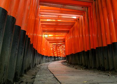 Japan, walk, Japanese, Kyoto, red path, Fushimi Inari Shrine - desktop wallpaper