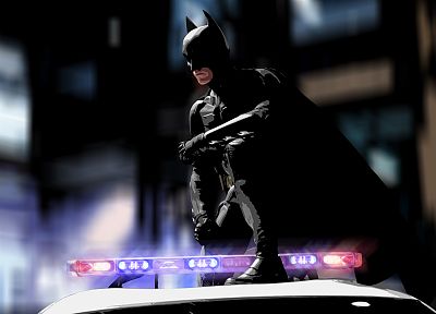 Batman, police cars, The Dark Knight - desktop wallpaper
