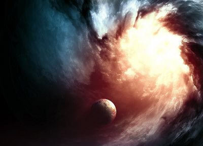 outer space, galaxies, planets, Earth, black hole, vortex - random desktop wallpaper