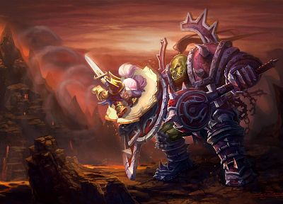 World of Warcraft, funny, shield, warriors, gnome, orc, ZoeZong - desktop wallpaper