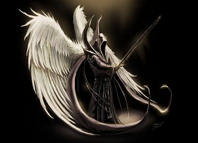 angels, fantasy, wings, death, Diablo, fantasy art, darkness, swords, Tyrael Archangel - random desktop wallpaper