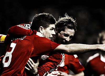 sports, soccer, Liverpool FC, Steven Gerrard, Fernando Torres - related desktop wallpaper