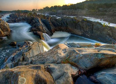 water, nature, rocks, USA, long exposure, waterfalls, virginia - desktop wallpaper