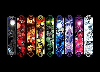 Green Lantern, DC Comics, Sinestro Corps, White Lantern, Hal Jordan, Agent Orange, Atrocitus, Red Lantern Corps, Blue Lantern, Indigo Tribe, Black Lantern Corps, Black Hand, Saint Walker - random desktop wallpaper