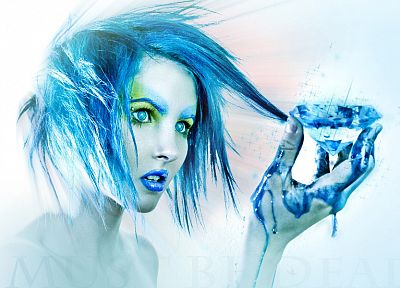 blue hair, I Must Be Dead - desktop wallpaper