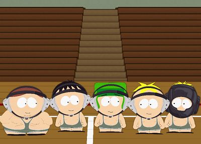 South Park, wrestling, Eric Cartman, Stan Marsh, Kenny McCormick, Kyle Broflovski, Butters Stotch - desktop wallpaper