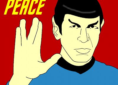 Star Trek, peace, Spock, simple background - desktop wallpaper