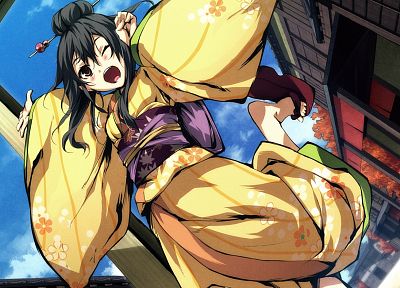 dress, kimono, visual novels, game CG, anime girls, Kajiri Kamui Kagura - random desktop wallpaper