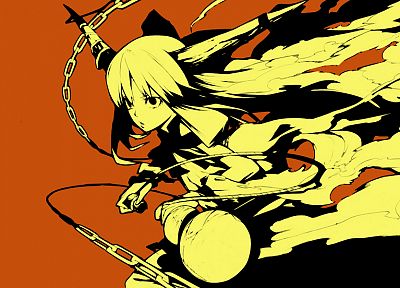 Touhou, demons, horns, Oni, Ibuki Suika, anime girls - desktop wallpaper