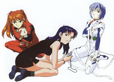 Ayanami Rei, Neon Genesis Evangelion, Katsuragi Misato, Asuka Langley Soryu - related desktop wallpaper