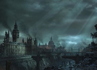 post-apocalyptic, London - desktop wallpaper