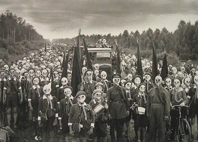 gas masks, Izu Islands - random desktop wallpaper