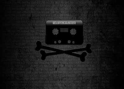 cassette, The Pirate Bay, piracy, skull and crossbones - random desktop wallpaper