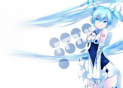 Vocaloid, Hatsune Miku, tie, long hair, aqua eyes, aqua hair, anime girls, detached sleeves - desktop wallpaper